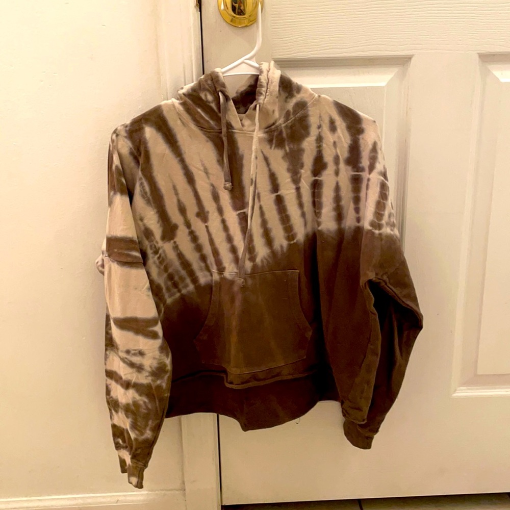 Blue and tan hoodie